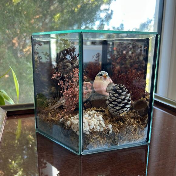 Vintage Terrarium with Moss Composition 6" Glass Planter Decor - Picture 8 of 13